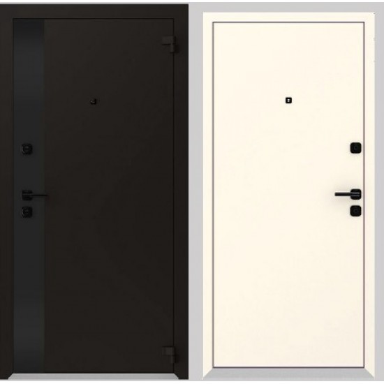 Metāla durvis ar termopārrāvumu privātmājām AG1-6066 šokolāde / Ziloņkauls Metāla durvis ar termopārrāvumu privātmājām AG1-6066 šokolāde / Ziloņkauls