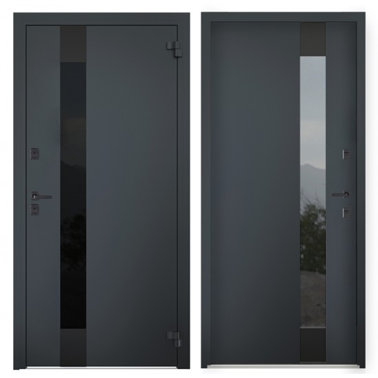 Home entrance door BOSTON AG2-6010 Antracit with thermal break