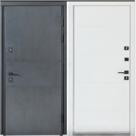 Privātmājas metāla durvis TERMO HOUSE 703/191Tumšs antracīts/Balts satīns Privātmājas metāla durvis TERMO HOUSE 703/191Tumšs antracīts/Balts satīns