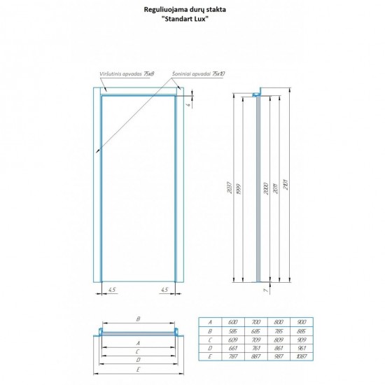 Interior door BRA 7.04 White (RAL 9016) with hidden hinges