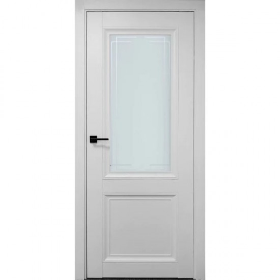 Межкомнатная дверь PRESTIGE Белая cо стеклом и магнитным замком