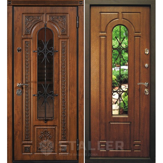 Entrance metal door to the house LACIO